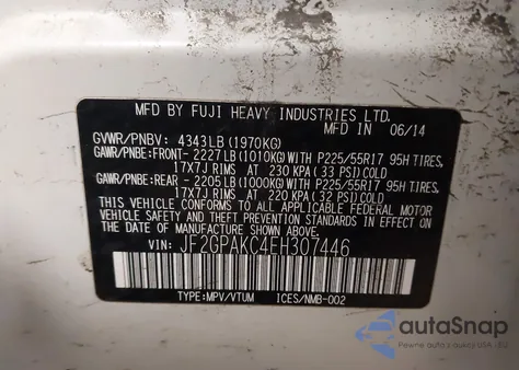 2014 Subaru Xv Crosstrek 2.0I Limited из США, поврежденный, VIN JF2GPAKC4EH307446